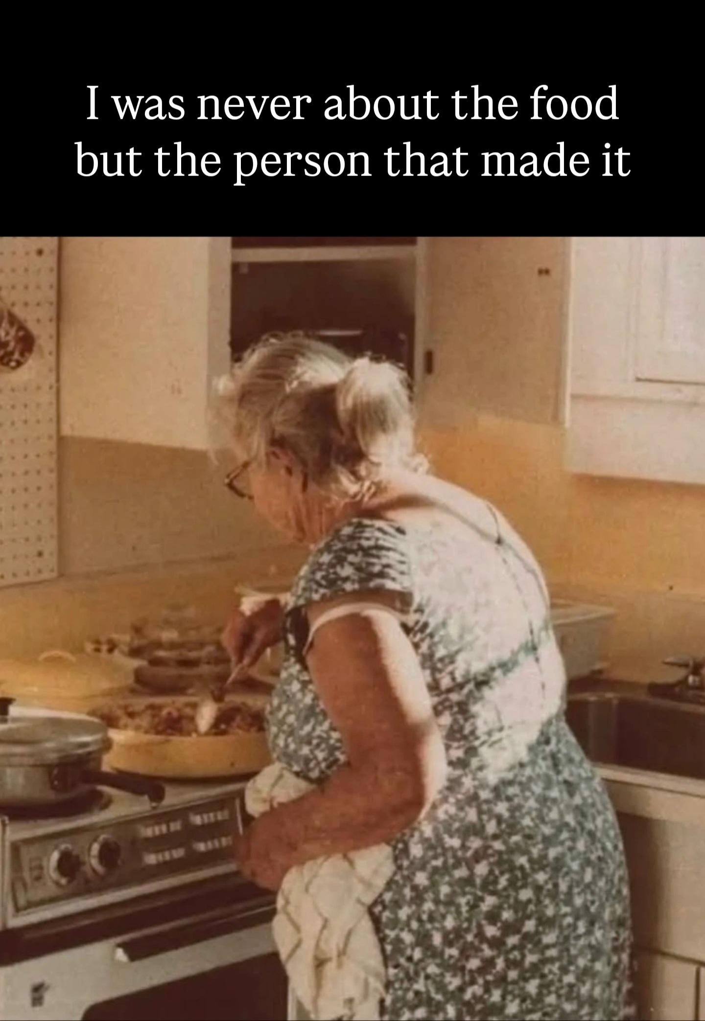 Source image for Nostalgic Memory of Grandmother Cooking in Vintage Kitchen