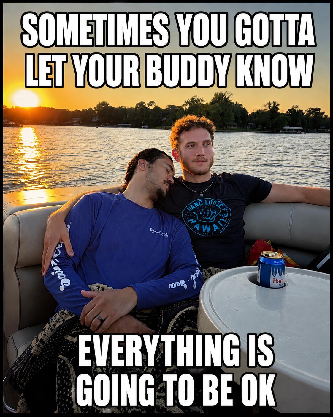 Source image for Friendship Comfort on a Boat at Sunset